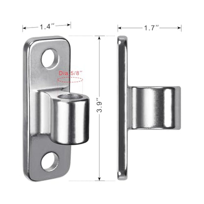 Insaga Heavy Duty 304 Stainless Steel Gate Hinges 2 Pcs, Wall Mount Hardware with 5/8" Pin, One-Piece Cast Hinge for Farm, Fence, Chain Link, Wooden & Metal Gates - color: Silver-SS-2Pcs-Hole