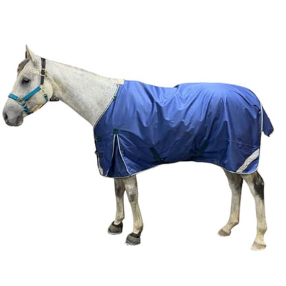 Pro-Trainer Turnout Blanket with Detachable Neck Cover in Navy, 1200-Denier Ripstop Material, No Fill, 80 Inches - Waterproof, Warm, Comfortable, Breathable Horse Blankets & Sheets - size: 80"