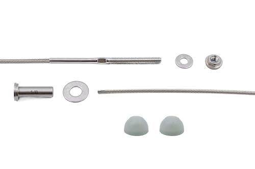 1/8" Cable Railing Kit – 5 Ft Stainless Steel 316 for Metal Posts – No Crimping Required Easy Install System – Gray End Caps - color: Gray Caps, size: 5 Feet