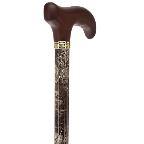 Royal RC Canes Walking Sticks for Men and Women - Stylish Designer Fashionable Adjustable Derby Canes - Lightweight Aluminum Cool Walking Sticks with HD Patterns - color: Dark Brown / Multicolor
