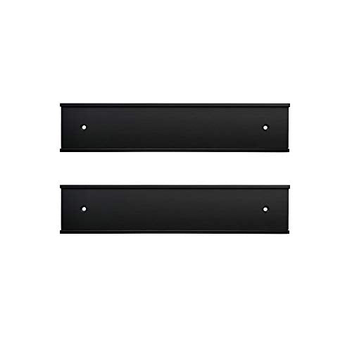 2 Pack 2" x 8" Aluminum Name Plate Holder for Wall or Door (Black) - color: Black