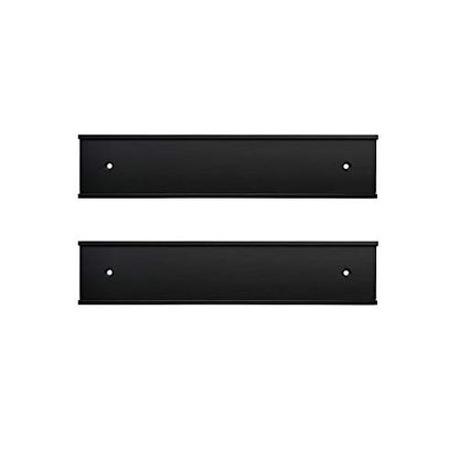 2 Pack 2" x 8" Aluminum Name Plate Holder for Wall or Door (Black) - color: Black