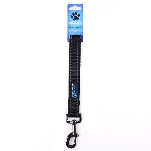 Max and Neo Short Traffic Leash 10" - We Donate One for One a Dog Rescue for Every Leash Sold (Black) - color: BLACK