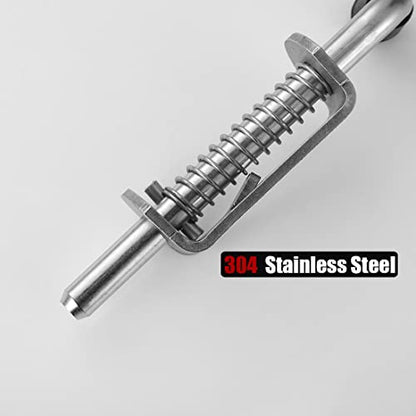 JQK Spring Loaded Barrel Bolt Latch, Heavy Duty 304 Stainless Steel Thickened 3mm Door Lock, 6.3 Inch Brushed Finished, HSB410-P2 - color: Brushed, size: 6.3Inch - 2Pack