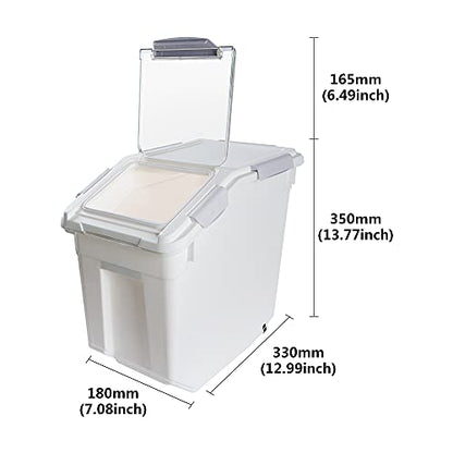 Saim 25lb Flour/Rice Storage Container with Rolling Casters（Gray） - color: Gray