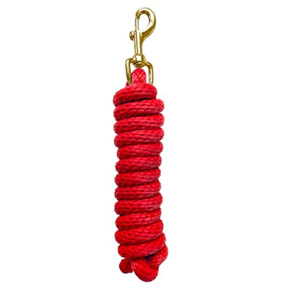 5/8" x 8' Nylon Horse Lead Rope with Cast Iron Hardware(Red) - color: Red