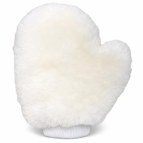 Natural Lambskin Wool Car Wash Mitt - Large Sheepskin for Wet and Dry Applications and Painters (1)