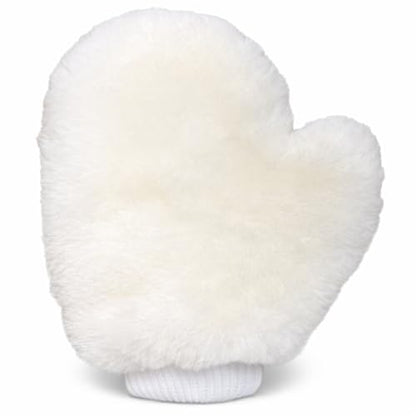 Natural Lambskin Wool Car Wash Mitt - Large Sheepskin for Wet and Dry Applications and Painters (1)