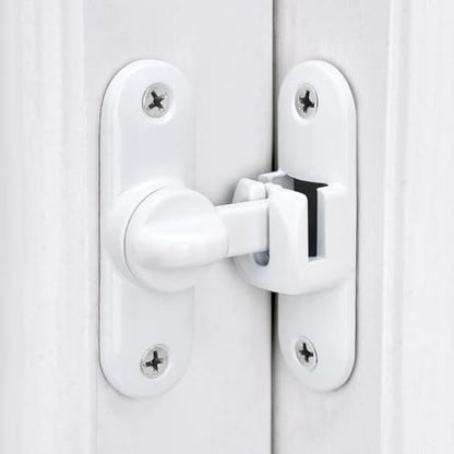 White 90/180 Degree Barn Door Latches,Flip Gate Lock - color: White
