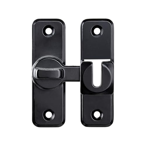Black 90/180 Degree Flip Latch,Zinc Alloy Barn Door Latch - color: Black