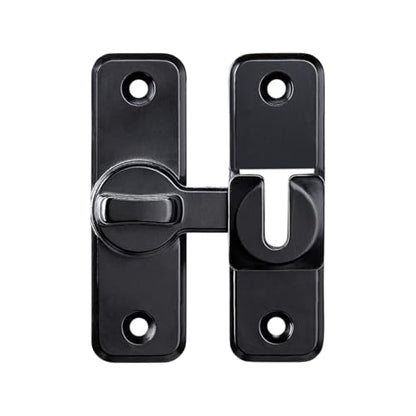 Black 90/180 Degree Flip Latch,Zinc Alloy Barn Door Latch - color: Black