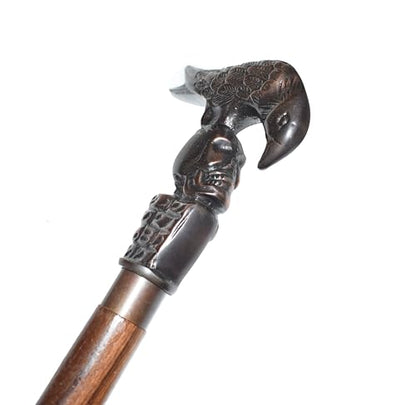 Wooden Walking Cane New Model Antique Eagle Head Handle Brown Walking Stick Cane Xmas Vintage Gift