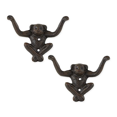 DII Cast Iron Decorative Wall Hook Set, Monkey, 2 Count - size: Monkey