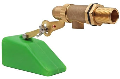 1/2 Inch Brass Valve with Plastic Float Water Float Valve with Adjustable Arm Automatic Fill Float Ball Valve for Water Tank Fountains Livestock Waterer