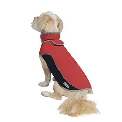 Jacket for All Dogs, Fleece-Lined, Waterproof Doggie Vest, Reflective Pet Parka (6800) (X-Small, Red and Black) - color: Red/Black, size: X-Small