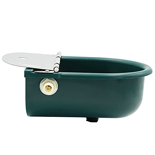 MINYULUA Automatic Waterer Bowl Large Horse Waterer with Float Valve - color: dark green