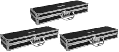 Vaultz Locking Medicine Case with Combination Lock - Portable Lock Box Briefcase for Medications, Cash & Valuables, Organized Storage Case with Handle, Extra Long, 3 Pack (16.5x5.5x2.75) - size: 3 Pack (Extra Long)