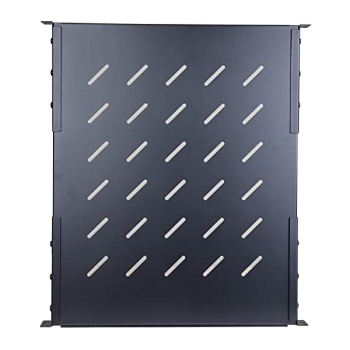 Aeons 1U 19-inch Fixed Rack Server Shelf Vented 4 Post Rack Mount Shelf 21.5 inches Adjustable Mounting Depth, for IT Data Network Cabinet Enclosure Equipment - style: 21.3" - 23.3" Fixed
