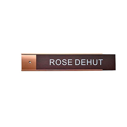 Nameplate Holder Wall or Door 5Pack (Rose Gold, 2“ × 10”) - color: Rose Gold