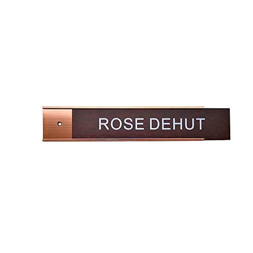 2" x 8" Aluminum Nameplate Holder for Wall or Door 2 Pack (Rose Gold) - color: Rose Gold