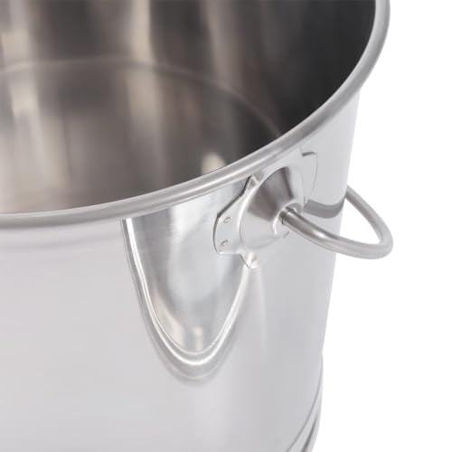 14L/14.8 Qt Large Stainless Steel Compost Bucket Milk Metal Pail with Lid & Handle, Compost Bin Kitchen Scrap Buckets Food Waste Slop Storage Container Buckets Garbage Pail, Open Lip Edge