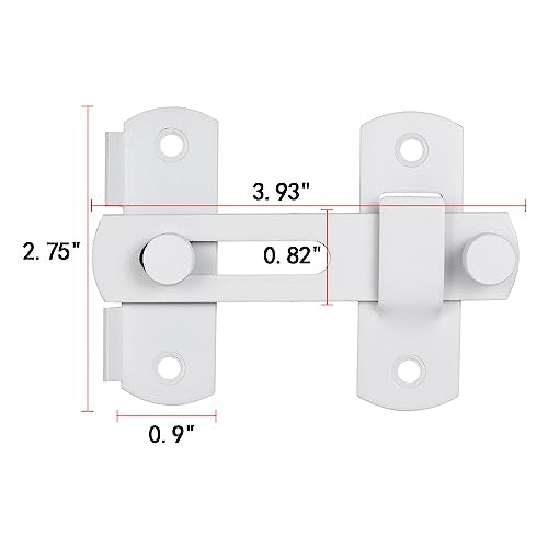 Matte White Stainless Steel Barn Door Latch Bi-fold Door Lock - color: Matte White
