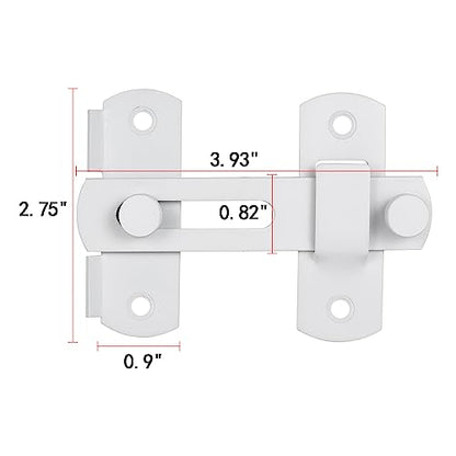 4 Packs Matte White Stainless Steel Barn Door Latch flip Door Latch - color: Matte White