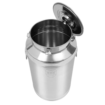 88L Stainless Steel Milk Can, Heavy Duty Food Storage & Transport Container for Dairy, Wine, Grains, Ideal for Home, Farm & Commercial Use, Without the Faucet - size: 88
