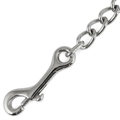 Jeffers Equine Horse Lead Chain 4 mm with Bolt Snap & Swivel Eye End – 20" Nickel Plated Stud Chain for Halter, Lead Rope, Tack, Training, Livestock, Stallion, Pony, Farm, Stable Use