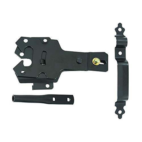 Contemporary Deluxe Gate Latch Set for Wood Gates (Black) NW38310Q