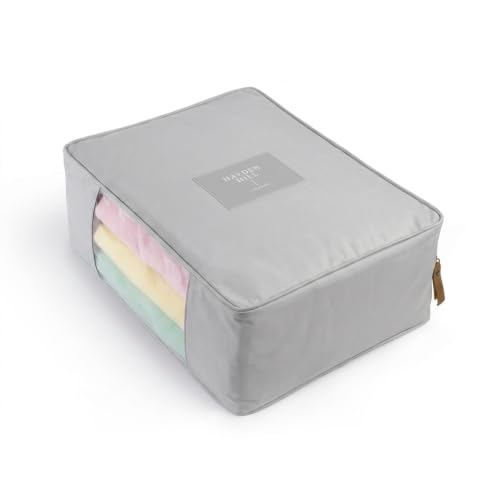 Hayden Hill Luxury Organic Cotton Sweater Storage Bag For Cashmere 15 Inch - color: Light Gray
