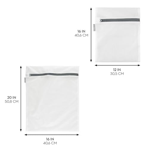 iDesign Medium and Large Laundry Delicates-Set of 12-White Mesh Wash Bags M12 - size: Medium and Large, style: Pack of 12