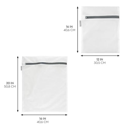 iDesign Medium and Large Laundry Delicates-Set of 12-White Mesh Wash Bags M12 - size: Medium and Large, style: Pack of 12