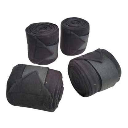 Horse Leg Bandage/Horse Leg wrap (Set of 4) Red, Blue, Navy Blue, and Black (Black) - color: BLACK