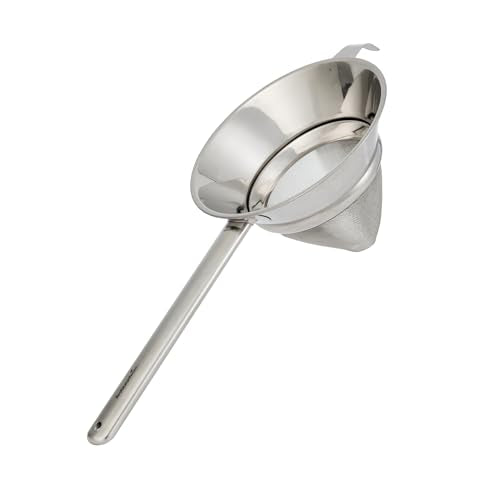 Restaurantware Chinois Strainer 1 Count 10.2" Stainless Steel Bouillon Cone with Extra Fine Mesh China Cap Strainer for Sauces, Stocks, Soups, Broths, Sifting, Sieving, Professional Kitchen Tools - size: Bouillin / Chinois, Extra Fine Mesh-10 1/4"