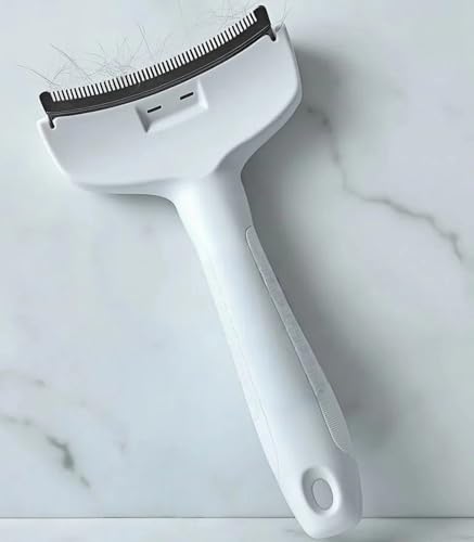 White Small Dog Brush for Shedding, Tight V-Tooth Deshedding Comb with Ergonomic Handle, Deshedding Tool for Tiny Breeds and Cats - color: White, size: Small