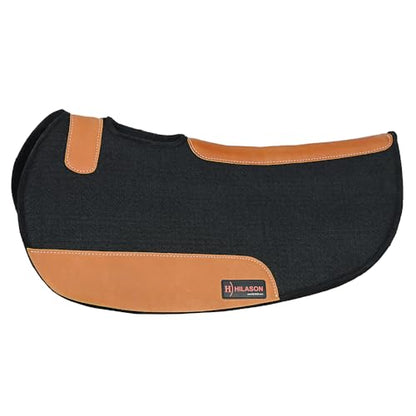 HILASON Western Wool Felt Contoured Horse Saddle Pad Black