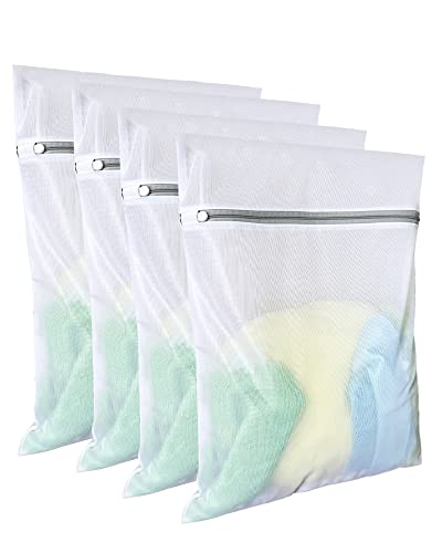 Laundry Bags Mesh Wash Bags(4Pcs,16 x 20 Inches),delicate laundry bag for College,Dorm,Storage - size: Large (4 Count)