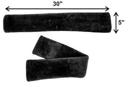 Majestic Ally Mink Fleece Girth/Cinch Cover, Soft Plush for Horse Riding Comfort, Breathable, Moisture-Wicking - color: Black