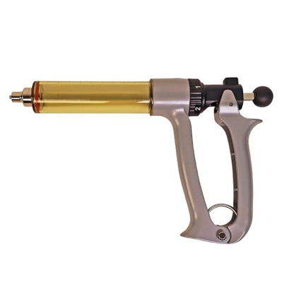 50ml Semi Automatic Cattle Syringe Dosage Adjustable Livestock Vaccine Gun - size: 50ML Gray