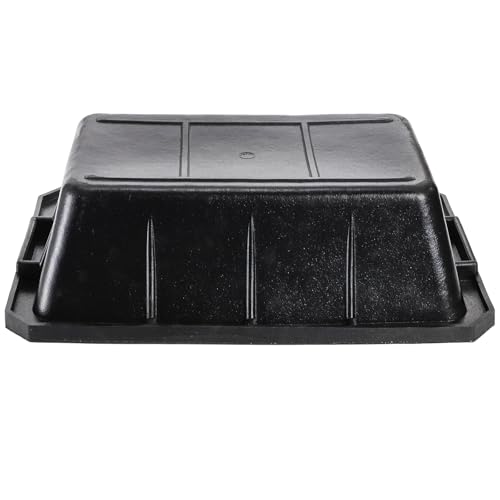 Cididu 2 Pack Rubber Feeder Pan, 10 Quart Large Horse Trough Feeder Bucket, Heavy Duty 2.5 Gallon Chicken Dust Bath Tub Water Bowl for Pig Goat Dog Cat Farm Livestock Animal Feeding, Rectangular