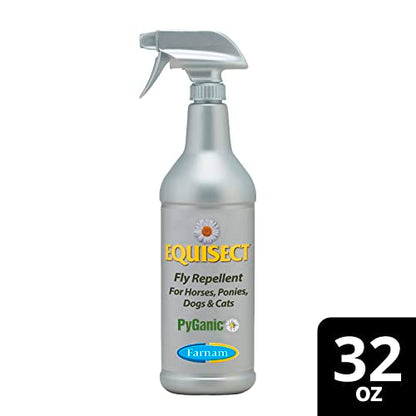Farnam Equisect Botanical Fly Repellent for Horses, Dogs and Cats, 32 Ounces, Quart Spray (Pack of 2) - size: 32 Fl Oz (Pack of 2)