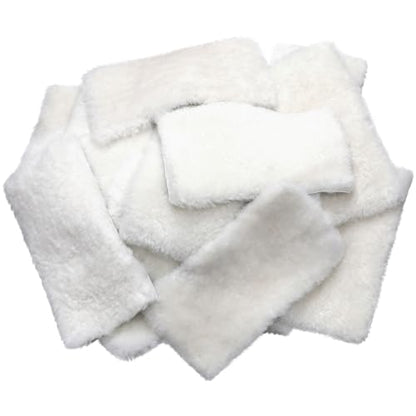 Yoojahow 20 Pcs Sheepswool Leather Remnants, Pure Sheepskin Lambs Wool Scrap, Sheep Leather and Wool, 10" x 5" Sheepskin Pad Scrap for Polishing Cleaning Painting Staining Arts & Crafts
