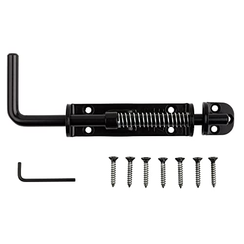 National Hardware Spring Loaded Heavy Duty Sliding Door Bolt, Steel, Black - color: Black