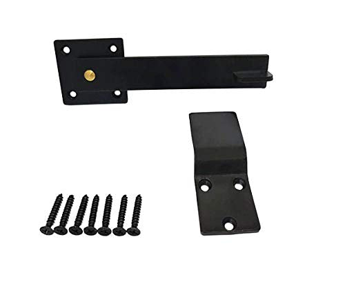 QCAA Heavy Duty Bar Door Farm Gate Latch, 5.5", Steel, Matte Black, 1 Pack