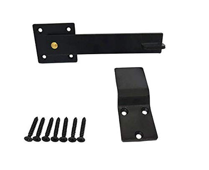 QCAA Heavy Duty Bar Door Farm Gate Latch, 5.5", Steel, Matte Black, 1 Pack