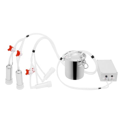 3L Goat Milking Machine, Continuously Adjustable Suction Pulsation Vacuum Electric Milker, Portable Milking Machine for Cows and Goats with Food Grade Stainless Steel Milk Bucket - size: 3L Milk Bucket