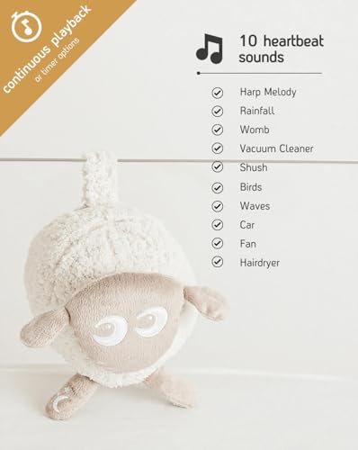 Sweet Dreamers, Rechargeable Ewan Deluxe, Beige | Baby & Toddler White Noise Sound Machine | Cry Sensor & Nightlight | 10 Soothing Sounds | Continuous or Timer Playback | Machine Washable - color: Beige