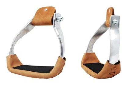 Horse Saddle Stirrups Western Saddle Aluminium Twisted Angled 51184