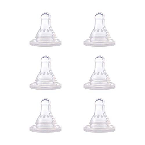 NUK First Essentials Replacement Baby Bottle Nipples, 6 Count (Pack of 1)